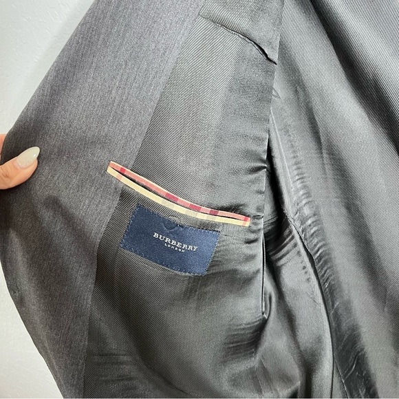Burberry London Blazer Sport Coat Jacket Men’s 44 Long Wool Gray - Picture 2 of 7